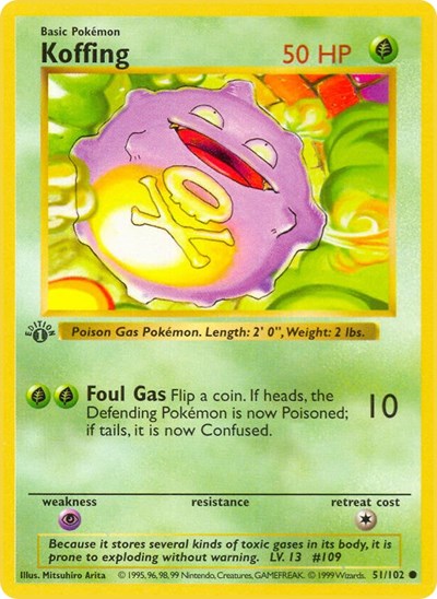 Koffing (Base Set (Shadowless)) Near Mint 1st Edition