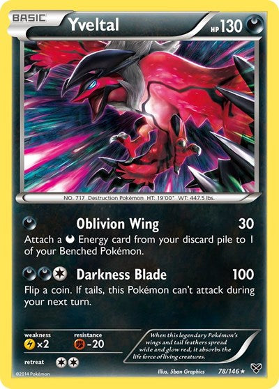 Yveltal (XY Base Set) Heavy Play