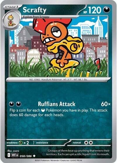 Scrafty (SV: White Flare) Light Play