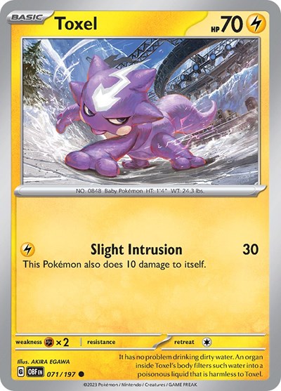 Toxel (Scarlet and  Violet: Obsidian Flames) Light Play Reverse Holofoil