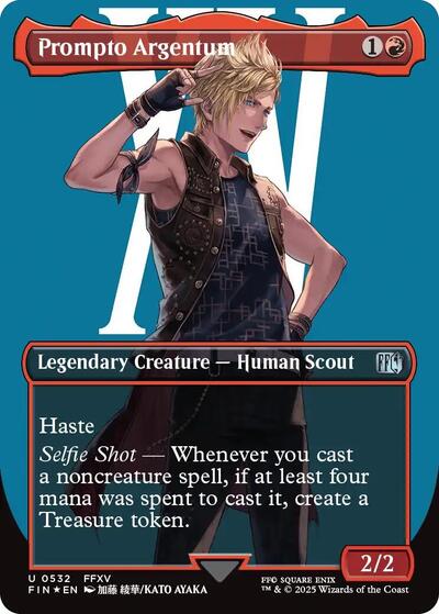 Prompto Argentum (Borderless) (Surge Foil) (Universes Beyond: FINAL FANTASY) Light Play Foil