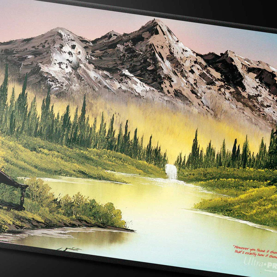 Ultra Pro - Bob Ross Mountain Retreat Black Stitched Playmat