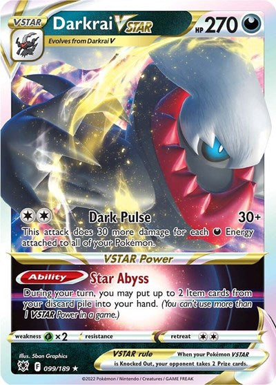 Darkrai VSTAR (SWSH10: Astral Radiance) Light Play Holofoil