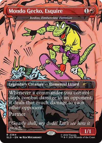 Mondo Gecko, Esquire - Kediss, Emberclaw Familiar (Secret Lair) Light Play Foil