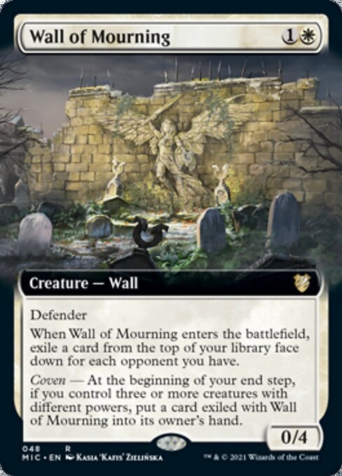 Wall of Mourning (Extended Art) (Commander 2021 Midnight Hunt) Light Play