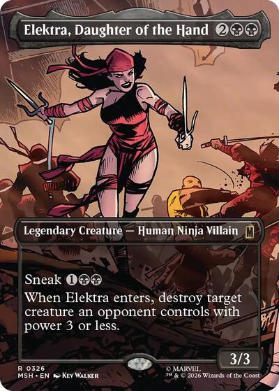 Elektra, Daughter of the Hand (Borderless) (Marvel Super Heroes) Light Play Foil