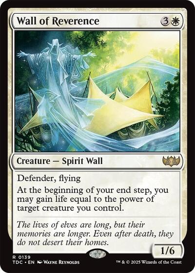 Wall of Reverence (Commander: Tarkir: Dragonstorm) Light Play
