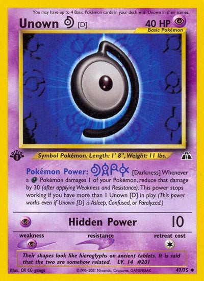 Unown (D) (Neo Discovery) Medium Play Unlimited