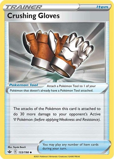 Crushing Gloves (SWSH06: Chilling Reign) Medium Play Reverse Holofoil