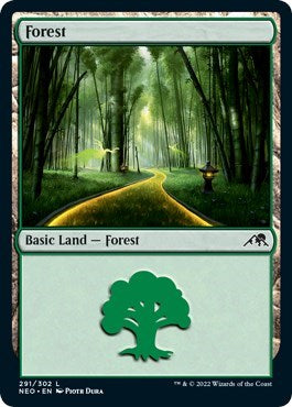 Forest (291) (Kamigawa: Neon Dynasty) Light Play