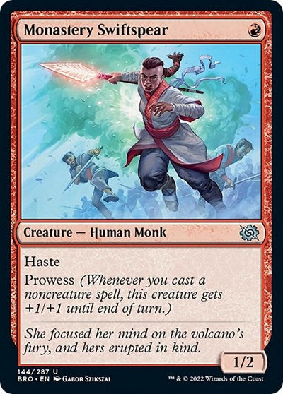 Monastery Swiftspear (The Brothers' War) Light Play Foil