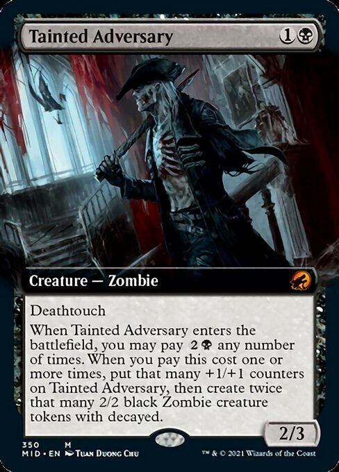 Tainted Adversary (Extended Art) (Innistrad: Midnight Hunt) Light Play Foil