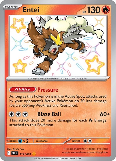 Entei (SV: Paldean Fates) Light Play Holofoil