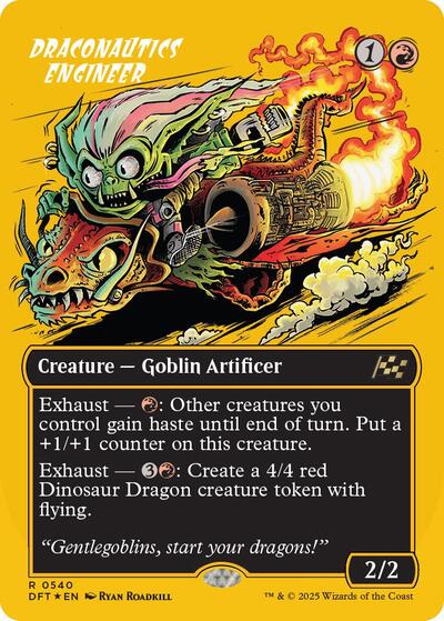 Draconautics Engineer (Borderless) (First-Place Foil) (Aetherdrift) Light Play Foil
