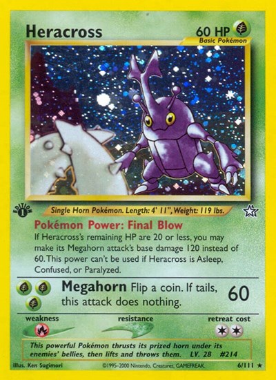 Heracross (Neo Genesis) Damaged / Poor Holofoil Unlimited