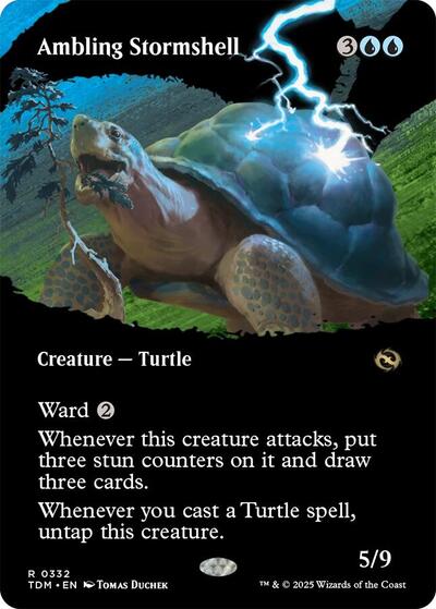 Ambling Stormshell (Borderless) (Tarkir: Dragonstorm) Light Play Foil