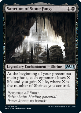 Sanctum of Stone Fangs (Magic 2021 Core Set) Light Play