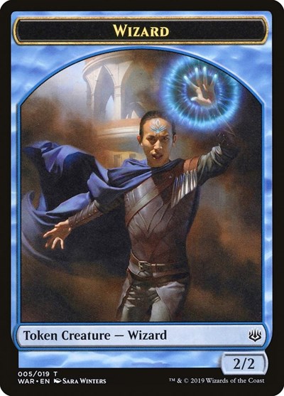 Wizard Token (War of the Spark) Light Play