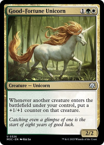 Good-Fortune Unicorn (Commander: March of the Machine) Light Play