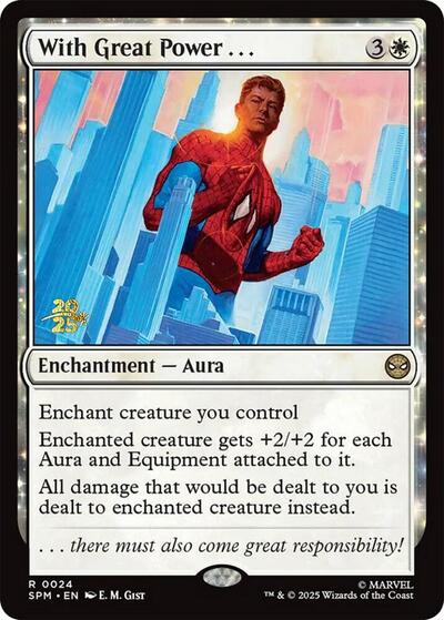 With Great Power . . . (Promos: Prerelease Cards) Light Play Foil
