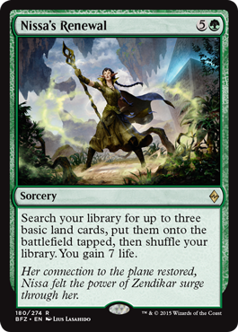 Nissa's Renewal (Battle for Zendikar) Light Play Foil