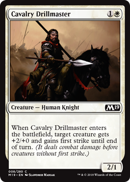 Cavalry Drillmaster (Magic 2019 Core Set) Light Play