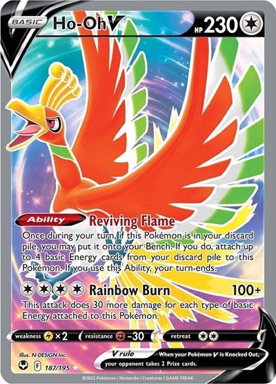 Ho-Oh V (Full Art) (SWSH12: Silver Tempest) Light Play Holofoil