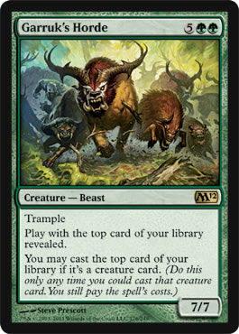 Garruk's Horde (Magic 2012 Core Set) Light Play