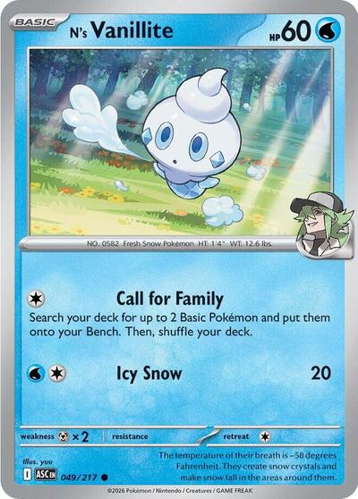 N's Vanillite (ME: Ascended Heroes) Light Play