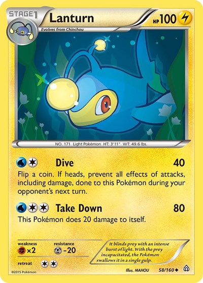 Lanturn (XY - Primal Clash) Damaged / Poor