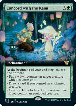 Concord with the Kami (Extended Art) (Commander: Kamigawa: Neon Dynasty) Light Play