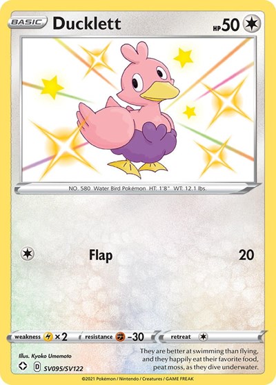 Ducklett (Shining Fates: Shiny Vault) Light Play Holofoil