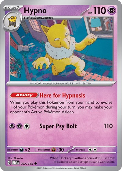 Hypno (Scarlet and Violet: 151) Light Play Reverse Holofoil