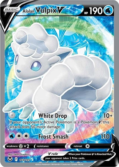 Alolan Vulpix V (Full Art) (SWSH12: Silver Tempest) Light Play Holofoil