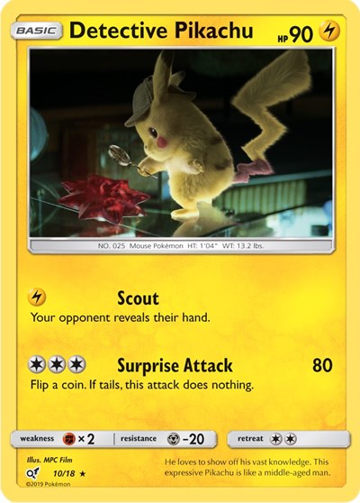 Detective Pikachu (Detective Pikachu) Damaged / Poor Holofoil