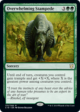 Overwhelming Stampede (Commander 2019) Light Play