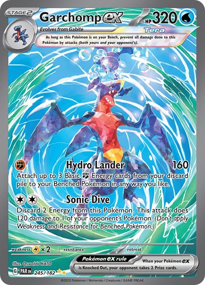 Garchomp ex - 245 (Scarlet and Violet: Paradox Rift) Near Mint Holofoil