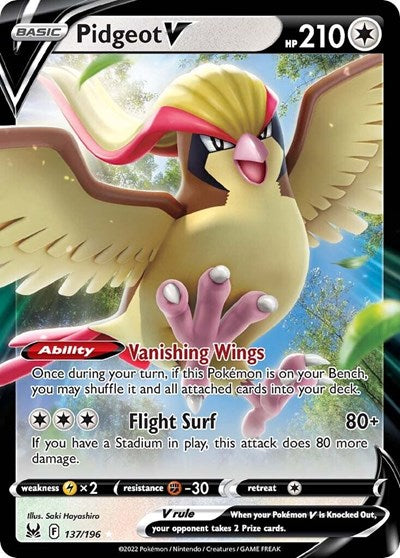 Pidgeot V (SWSH11: Lost Origin) Light Play Holofoil