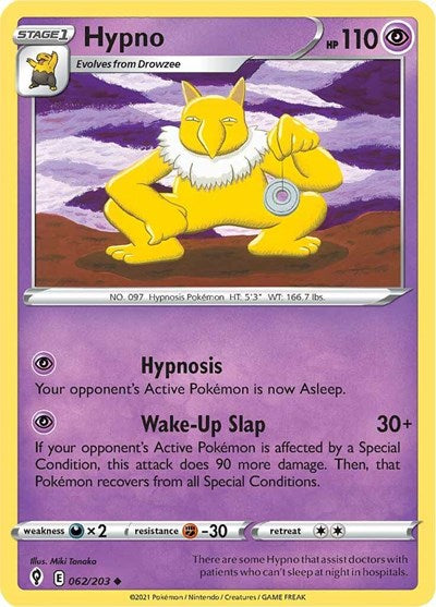 Hypno (SWSH07: Evolving Skies) Damaged / Poor