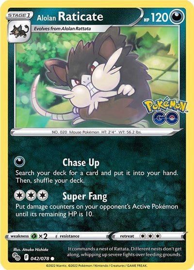 Alolan Raticate (Pokemon GO) Light Play Reverse Holofoil