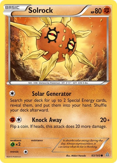 Solrock (XY - Primal Clash) Light Play Reverse Holofoil
