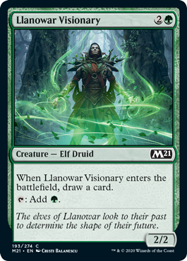 Llanowar Visionary (Magic 2021 Core Set) Light Play