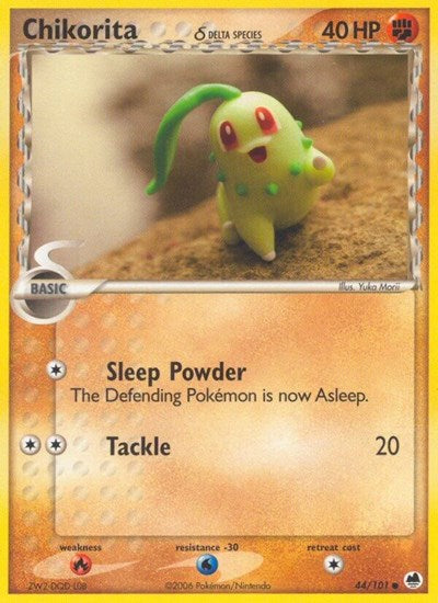 Chikorita (Delta Species) (Dragon Frontiers) Heavy Play Reverse Holofoil