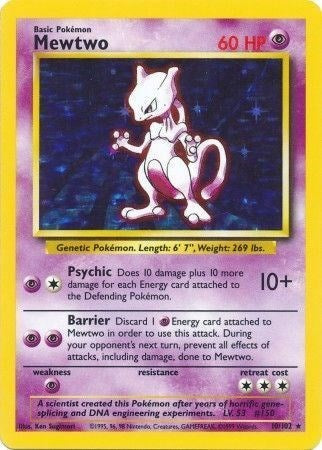 Mewtwo (Base Set) Medium Play