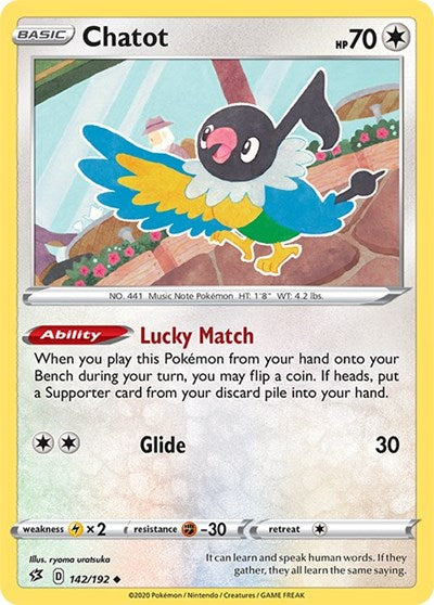Chatot (SWSH02: Rebel Clash) Light Play Reverse Holofoil