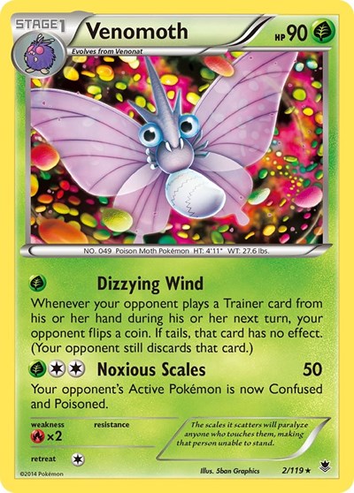 Venomoth (XY - Phantom Forces) Damaged / Poor