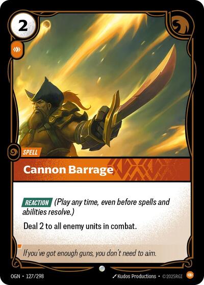 Cannon Barrage (Origins) Light Play Foil