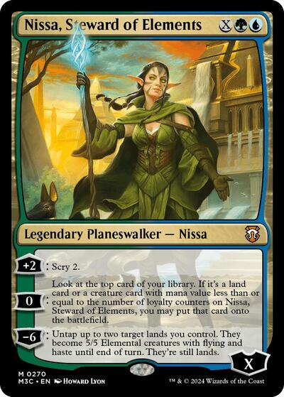 Nissa, Steward of Elements (Ripple Foil) (Commander: Modern Horizons 3) Light Play Foil