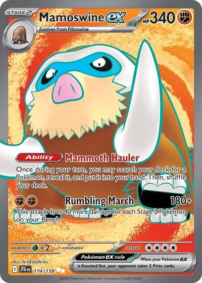Mamoswine ex - 174 (SV09: Journey Together) Light Play Holofoil