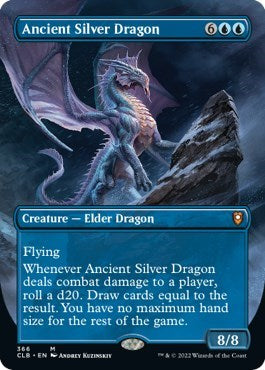 Ancient Silver Dragon (Borderless) (Commander Legends: Battle for Baldur's Gate) Near Mint Foil
